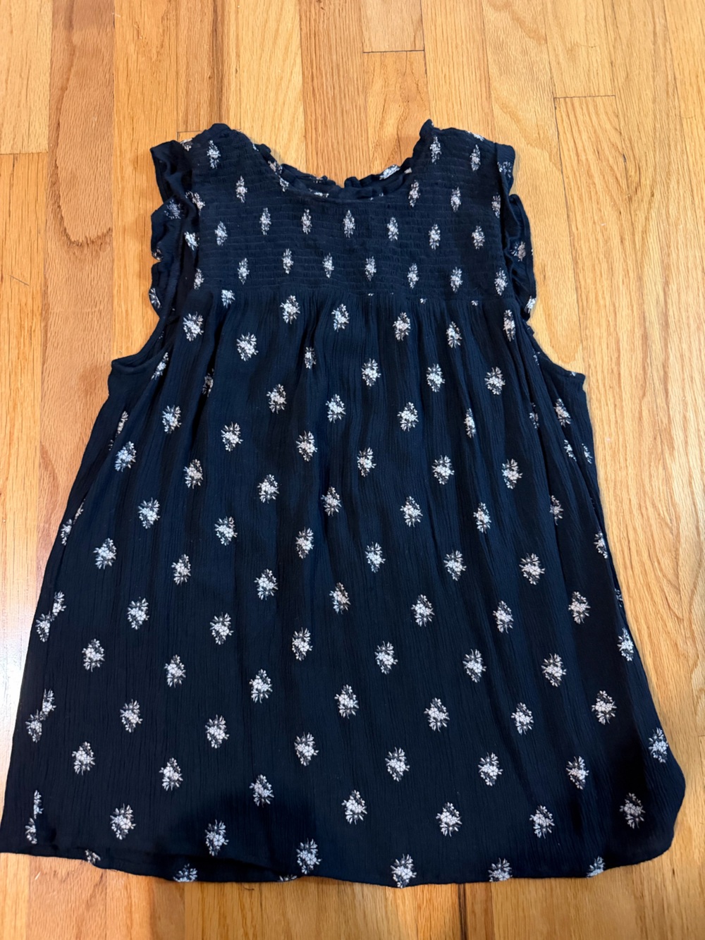Old Navy Black Floral Sleeveless Top